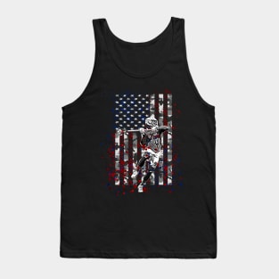 Lacrosse Camo American Flag Patriotic LAX 4th of July Gifts Tank Top